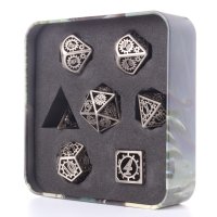 Baron of Dice - Silver Machinery Metal RPG Dice Set (7...