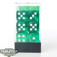 Spielzubehör - 12x Translucent Green/white 16mm d6...