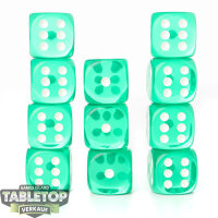 Spielzubehör - 11x Translucent Green/white 16mm d6...