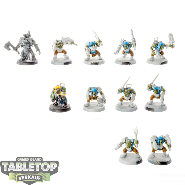 Orks - 10 x Ork Boyz - teilweise bemalt