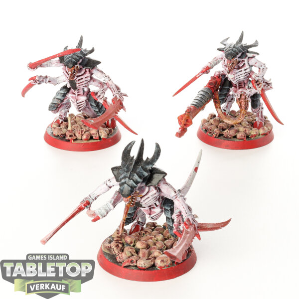 Tyraniden - 3 x Tyranid Warriors - teilweise bemalt