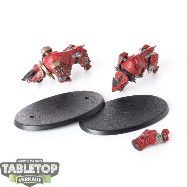 Blades of Khorne - 2x Daemons Of Khorne Bloodcrushers - teilweise bemalt