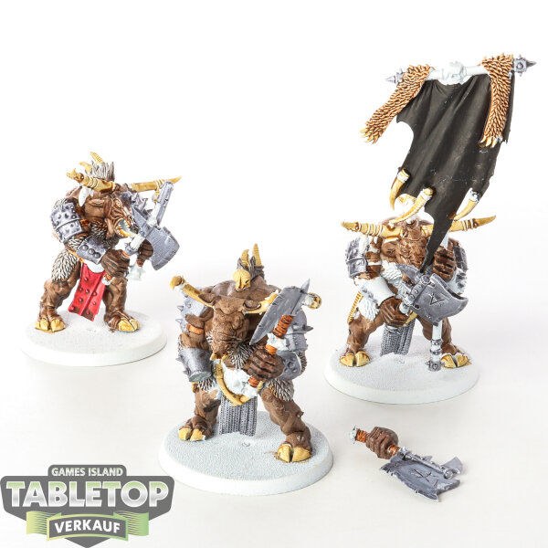 Beasts of Chaos - 3x Bullgors  - teilweise bemalt