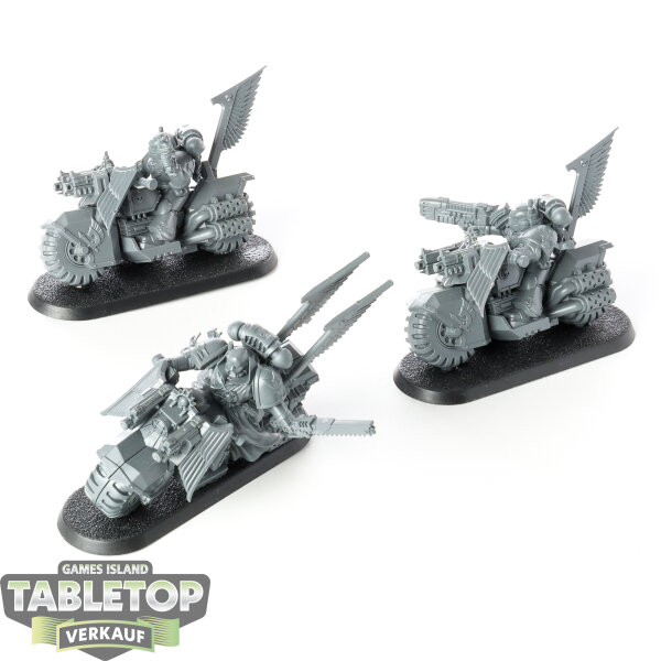Dark Angels - 3x Ravenwing Black Knights - unbemalt