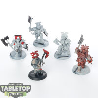 Blades of Khorne - 5 x Blood Warriors - teilweise bemalt