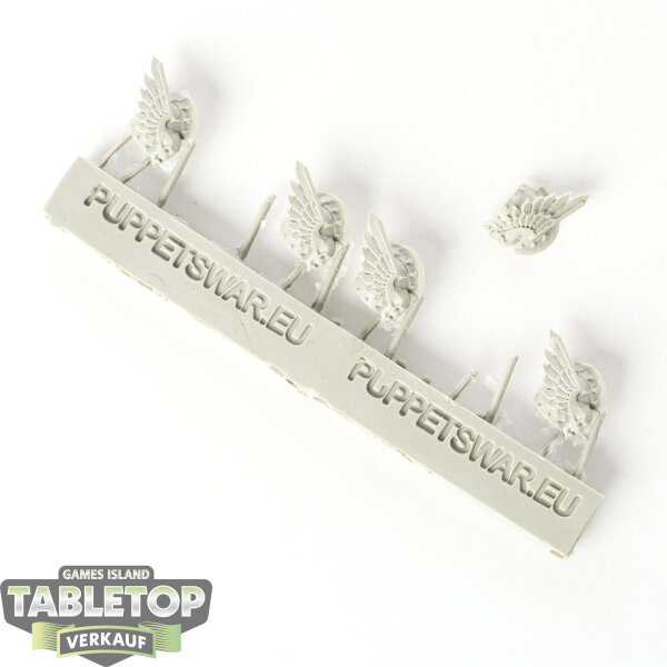 Space Marines - 5x Demonwing Shoulder Pads - Big - im Gussrahmen
