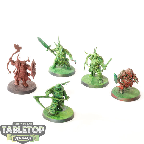 Maggotkin of Nurgle - 5x Putrid Blightkings - teilweise bemalt