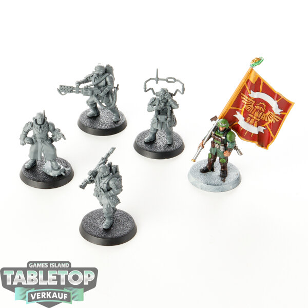 Astra Militarum - 5 Cadian Command Squad - teilweise bemalt