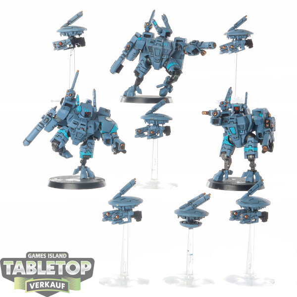 Tau Empire - 3 x XV8 Crisis Battlesuit Team klassisch - bemalt