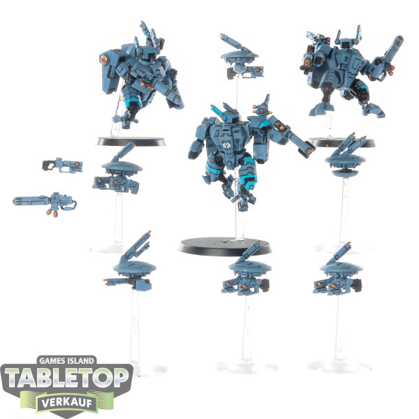 Tau Empire - 3 x XV8 Crisis Battlesuit Team klassisch - bemalt