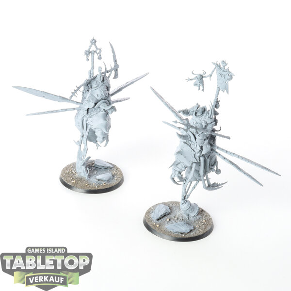 Maggotkin of Nurgle - 2x Pusgoyle Blightlords - unbemalt