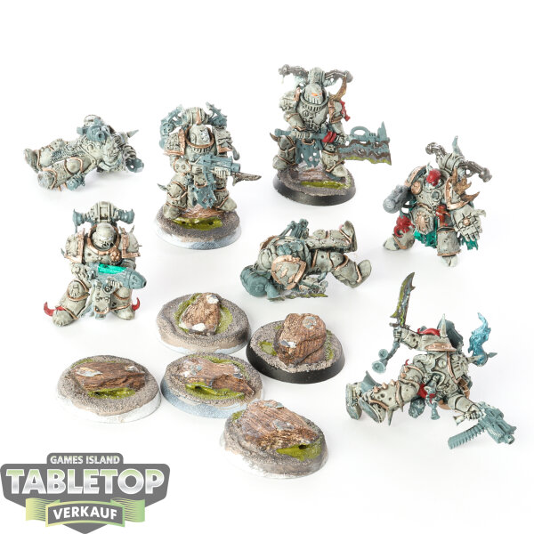 Death Guard - 7x Plague Marines - teilweise bemalt