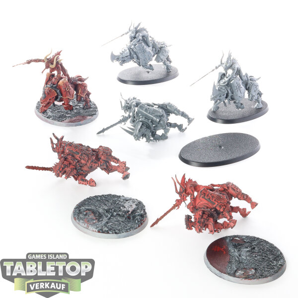 Blades of Khorne - 6x Daemons Of Khorne Bloodcrushers - teilweise bemalt