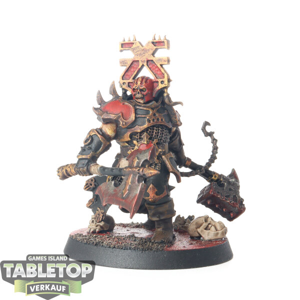 Blades of Khorne - Aspiring Deathbringer with Goreaxe and Skullhammer - bemalt