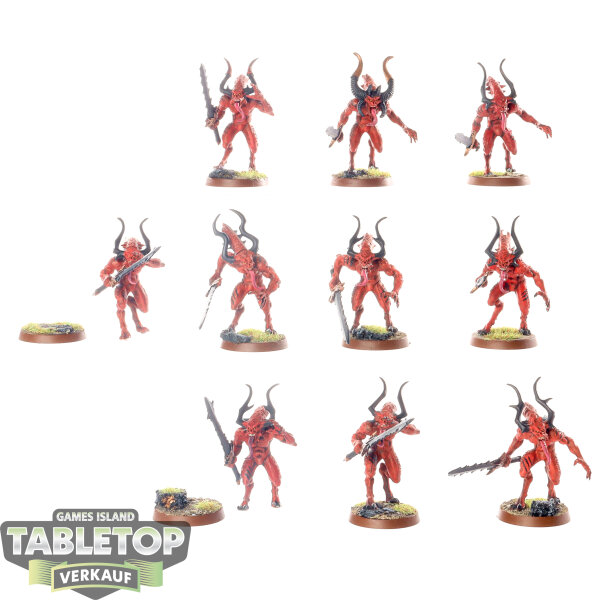 Blades of Khorne - 10x Daemons Of Khorne Bloodletters - bemalt