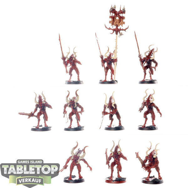 Blades of Khorne - 10x Daemons Of Khorne Bloodletters - bemalt