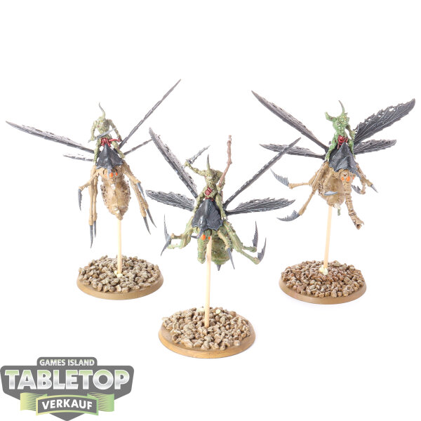 Maggotkin of Nurgle - 3x Plague Drones of Nurgle - bemalt