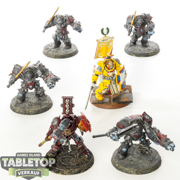 Grey Knights - 6x Grey Knights Terminator Squad - teilweise bemalt