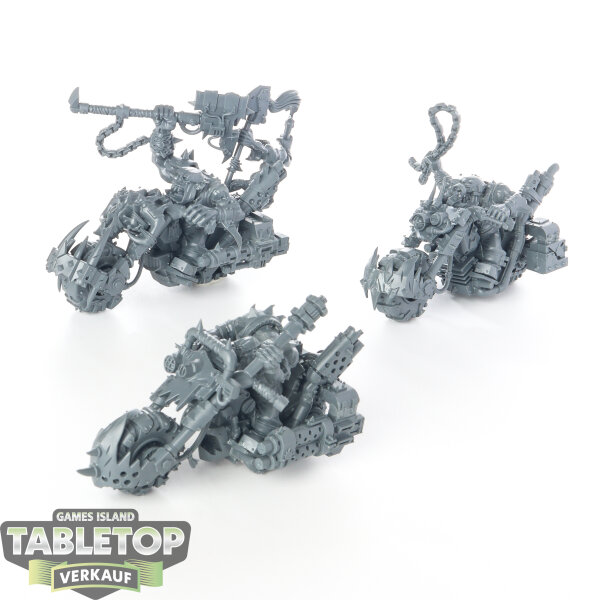 Orks - 3 x Ork Warbiker Mob - unbemalt