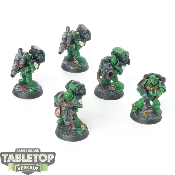 Salamanders - 5x Devastator Squad - bemalt