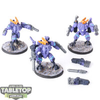 Tau Empire - 3 x XV8 Crisis Battlesuit Team - bemalt