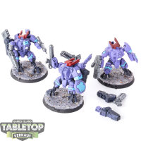 Tau Empire - 3 x XV8 Crisis Battlesuit Team - bemalt