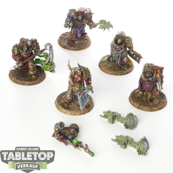 Death Guard - 5x Blightlord Terminators - teilweise bemalt