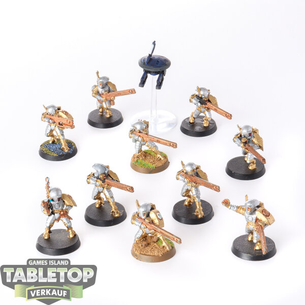 Tau Empire - 10 x Fire Warriors Strike Team - teilweise bemalt