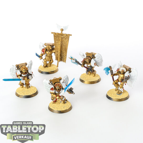 Blood Angels - 5x Sanguinary Guard Klassisch - teilweise bemalt