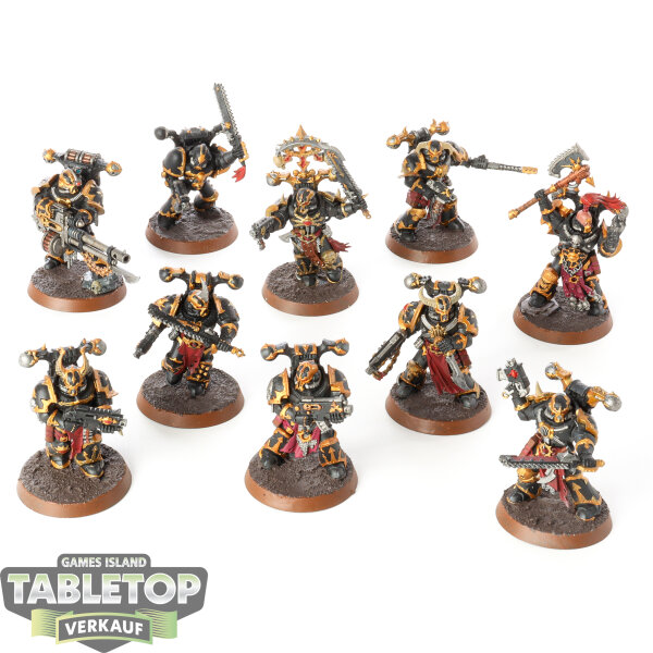 Chaos Space Marines - 10x Chaos Space Marines - bemalt