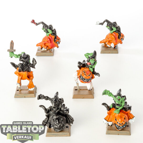 Orc & Goblin Tribes - 6 Squig Hoppers, klassisch - teilweise bemalt