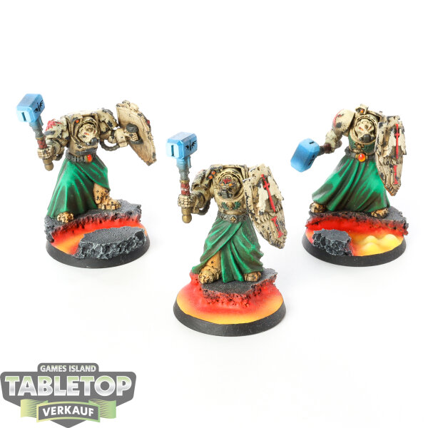 Dark Angels - 3 x Deathwing Knights - bemalt