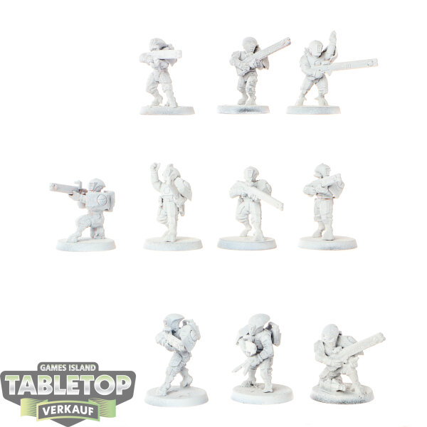 Tau Empire - 10 x Fire Warriors Strike Team - teilweise bemalt