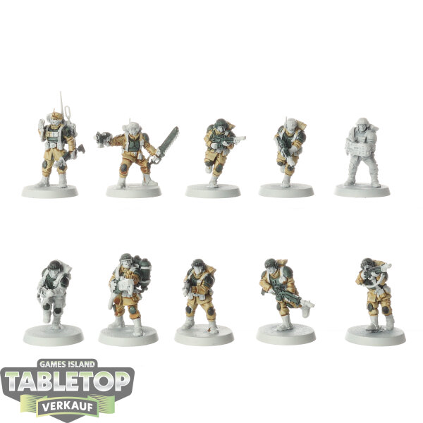 Astra Militarum - 10 x Cadian Shock Troops - teilweise bemalt