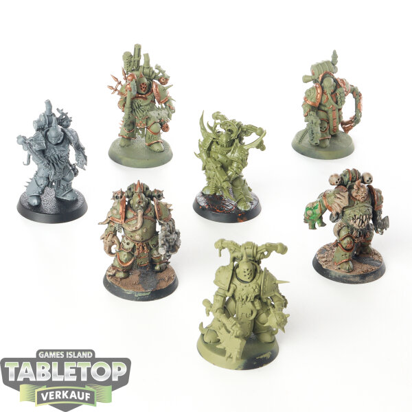 Death Guard - 7 x Plague Marines - teilweise bemalt