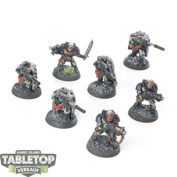 Space Marines - 7x Scouts klassisch - bemalt