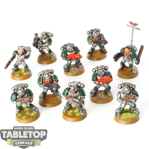 Dark Angels - 10  x Tactical Squad klassisch - bemalt