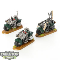 Dark Angels - 3 x Space Marine Bike Squad - bemalt