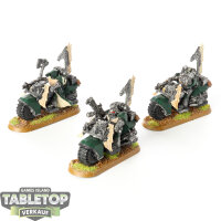 Dark Angels - 3 x Ravenwing Bike Squadron - bemalt