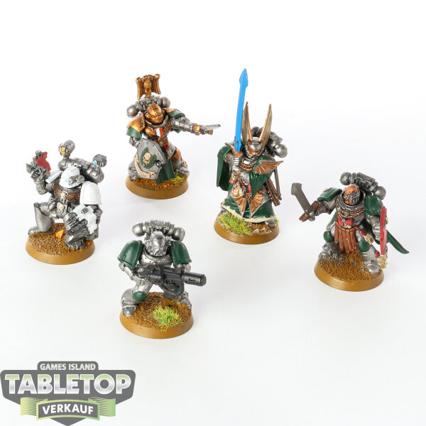 Dark Angels - 5 x Company Command - bemalt