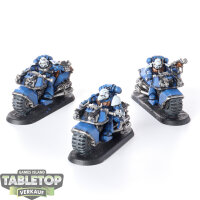 Ultramarines - 3 x Space Marine Bike Squad - bemalt