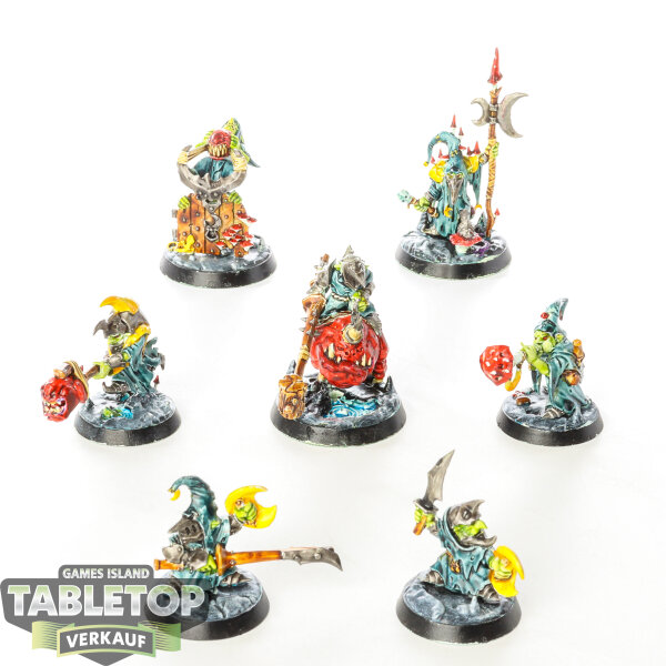 Warhammer Underworlds - 7x Grinkrak’s Looncourt - Gloomspite Gitz - bemalt