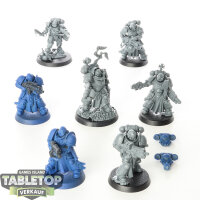 Space Marines - 7x Heroes of the Chapter - teilweise bemalt