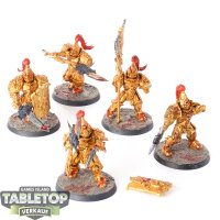 Adeptus Custodes - 5x Vexilus Praetor - teilweise bemalt