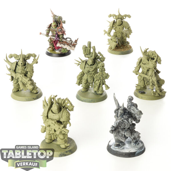 Death Guard - 7 x Plague Marines - teilweise bemalt