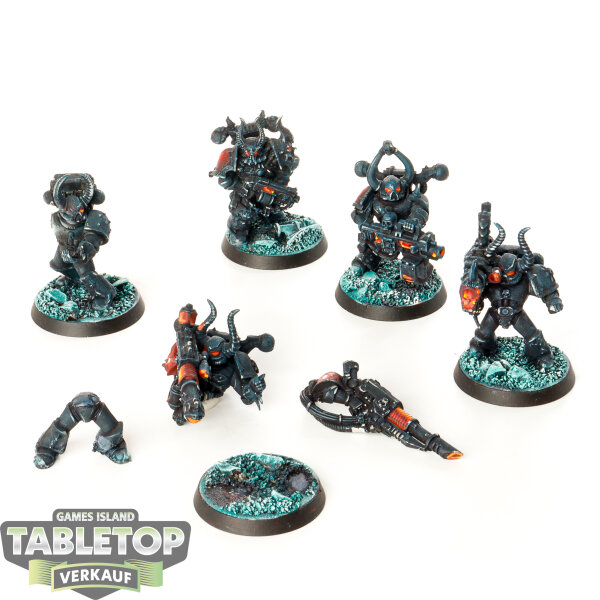 Chaos Space Marines - 5 x Chaos Space Marines Havocs klassisch - bemalt