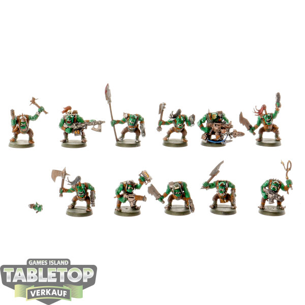 Orks - 11x Ork Boyz - bemalt