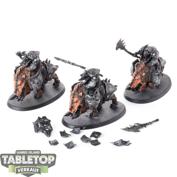 Orruk Warclans - 3 x Gore-gruntas - teilweise bemalt
