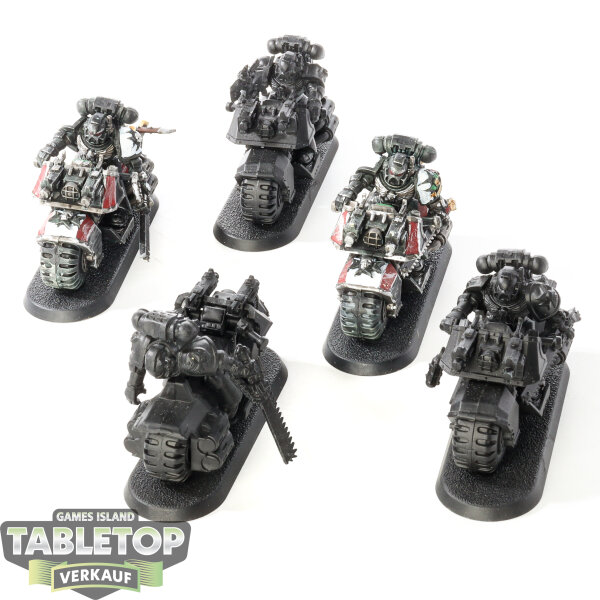 Black Templars - 5 x Space Marine Bike Squad - teilweise bemalt