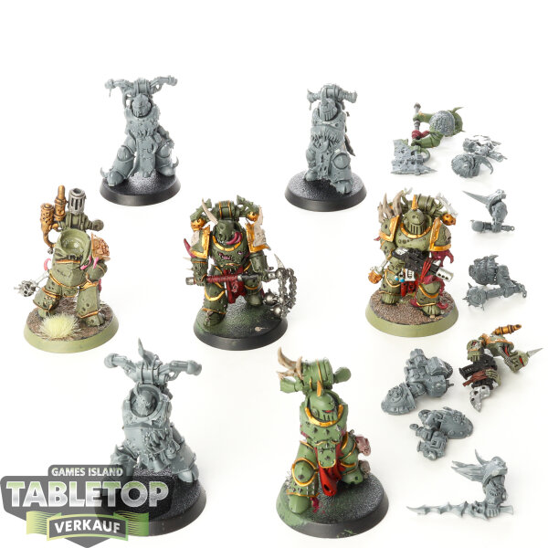 Death Guard - 7x Plague Marines - teilweise bemalt